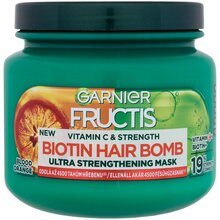 GARNIER Fructis Vitaminas & Stiprumo biotino plaukų bombų kaukė - Posilující maska ​​pro slabé vlasy náchylné k vypadávání 320ml