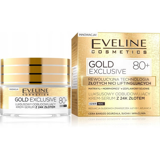 „Eveline Cosmetics Gold Exclusive Luxurious Regenerating Cream-Serum 80+“ – kremas brandžiai odai - Glamur