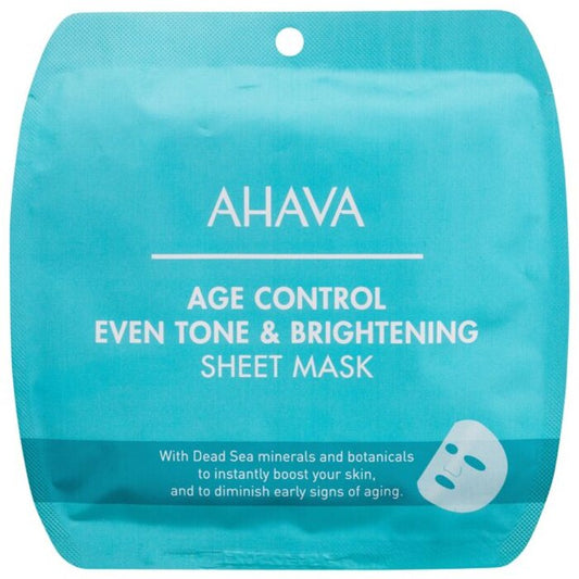 Ahava Age Control Even Tone & Brightening Sheet Mask – izgaismojoša un mitrinoša sejas maska