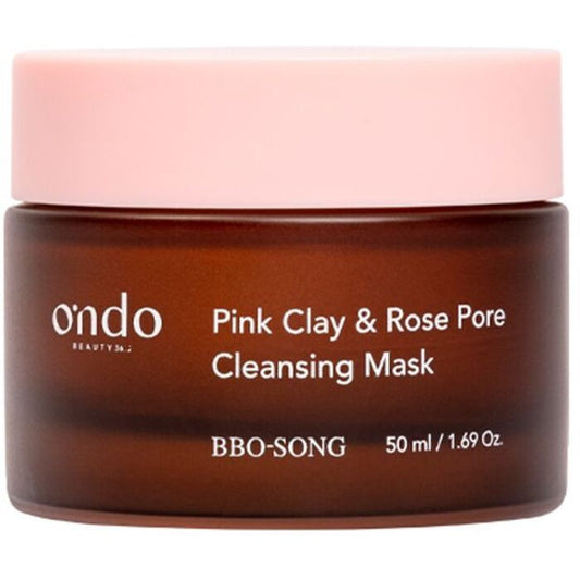 Ondo Beauty 36.5 BBO-SONG Rozā mālu un rožu poru attīroša maska ​​(50 ml) sievietēm