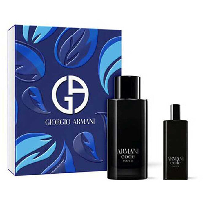 Armani „Code for Men Parfum“ dovanų rinkinys. Kvepalai 125 ml ir mini kvepalai 15 ml.