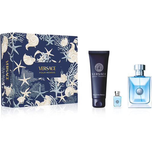 Versace Versace Pour Homme dovanų rinkinys EDT 100 ml, mini EDT 5 ml ir dušo gelis 150 ml 