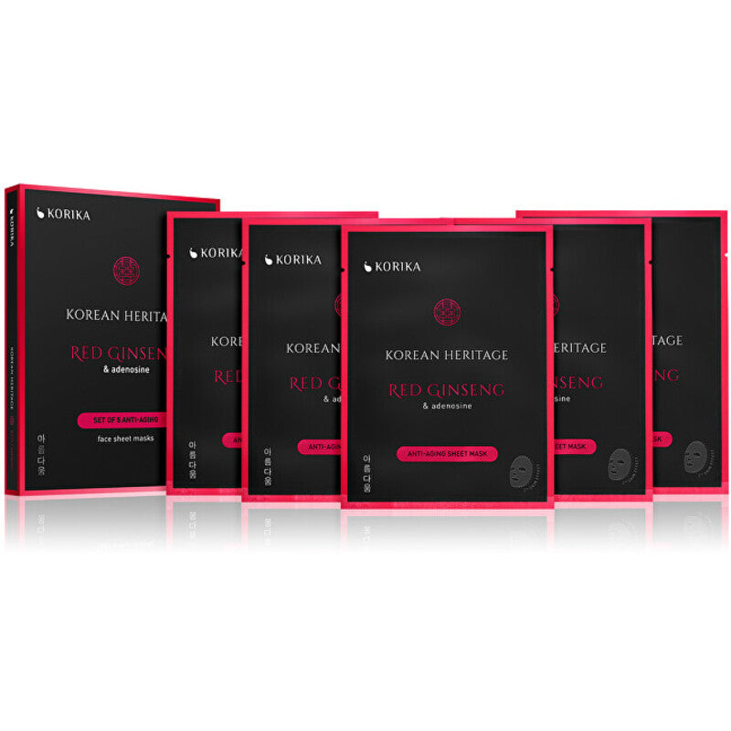 KORIKA Korėjietiško paveldo kaukių rinkinys - senėjimą stabdančių lakštinių kaukių rinkinys