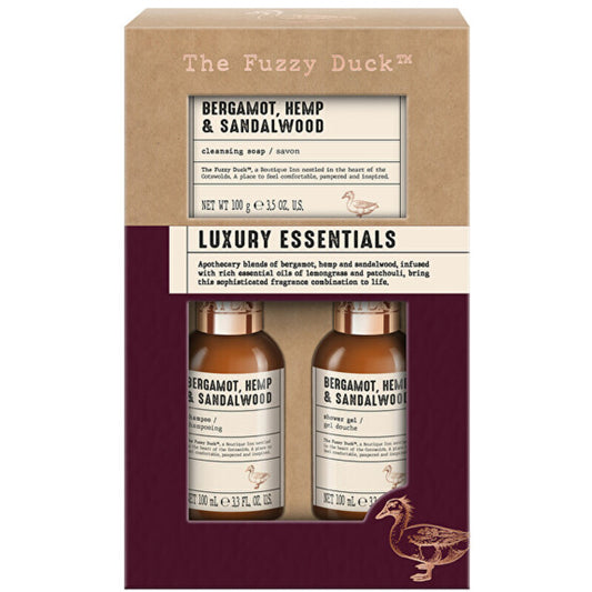 „Baylis & Harding“ vyriškų plaukų ir kūno priežiūros rinkinys (bergamotė, kanapės ir santalas) – odos, kūno ir plaukų priežiūros dovanų rinkinys