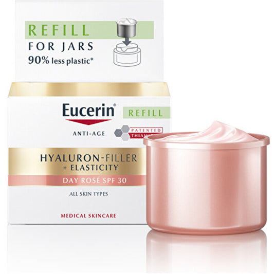 „Eucerin Hyaluron-Filler+Elasticity Day Rosé Cream Refill SPF 30“ – dieninio kremo nuo senėjimo papildymas