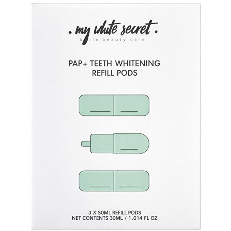 My White Secret PAP+ dantų balinimo kapsulės – dantų balinimo rinkinio papildymo geliai
