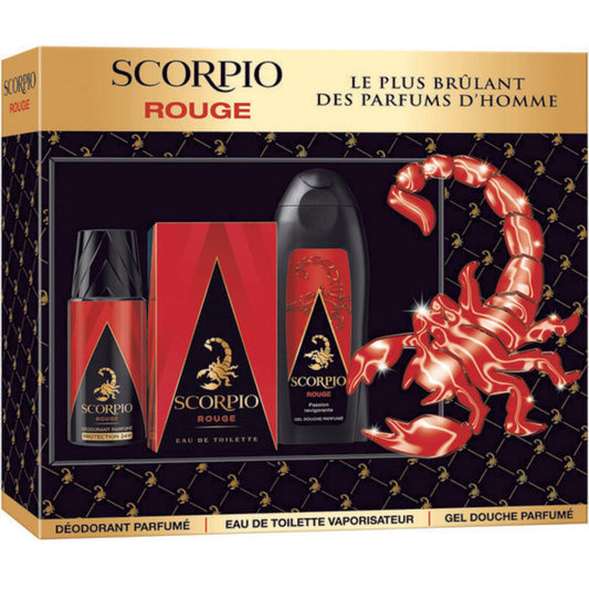 Scorpio Rouge Gift Set EDT 75 ml, shower gel 250 ml and deospray 150 ml