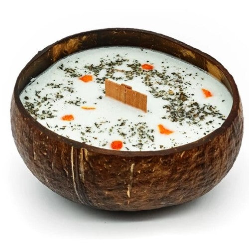 Tropikalia Kokosų žvakė - laimo, baziliko ir mandarinų kvapo